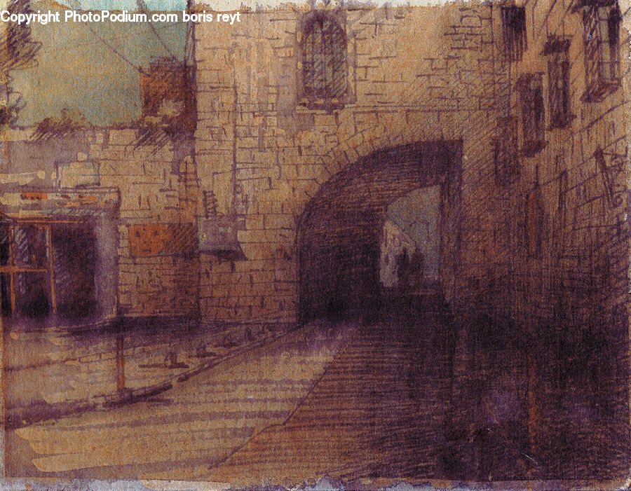 Brick, Castle, Fort, Atlas, Map, Art