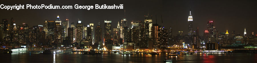 City, Downtown, Metropolis, Urban, Night, Outdoors, Building
