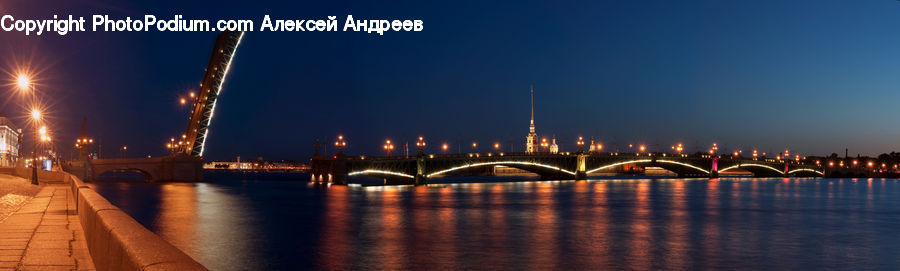 Bridge, City, Downtown, Urban, Harbor, Port, Waterfront