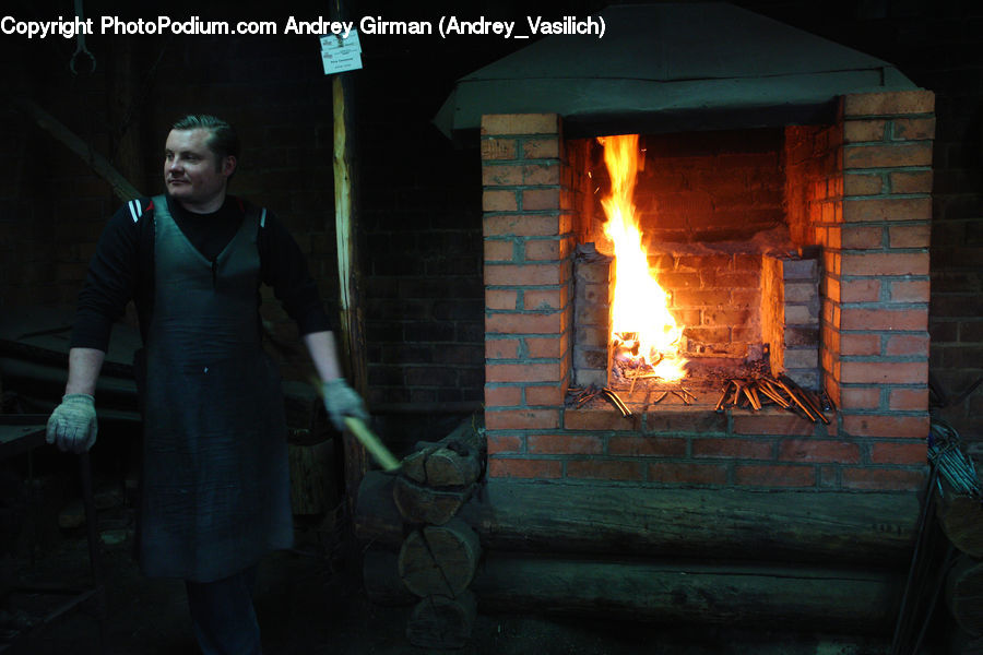 People, Person, Human, Fire, Fireplace, Hearth, Forge