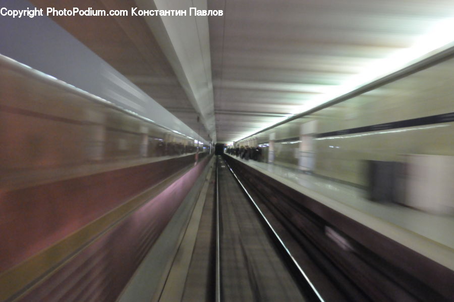 Subway, Train, Train Station, Vehicle, Tunnel, Corridor, Path