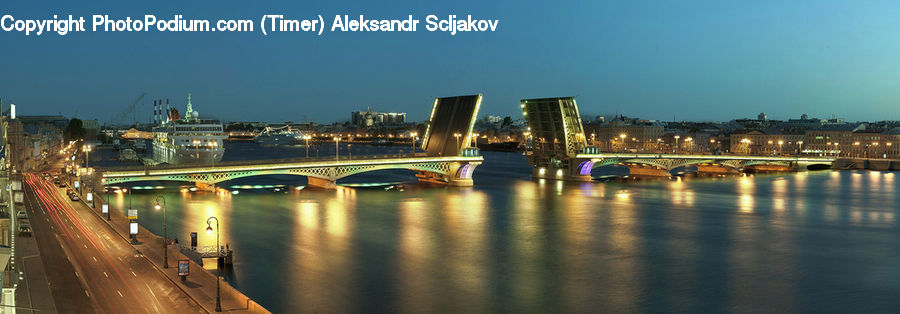 Bridge, City, Downtown, Intersection, Road, Metropolis, Urban