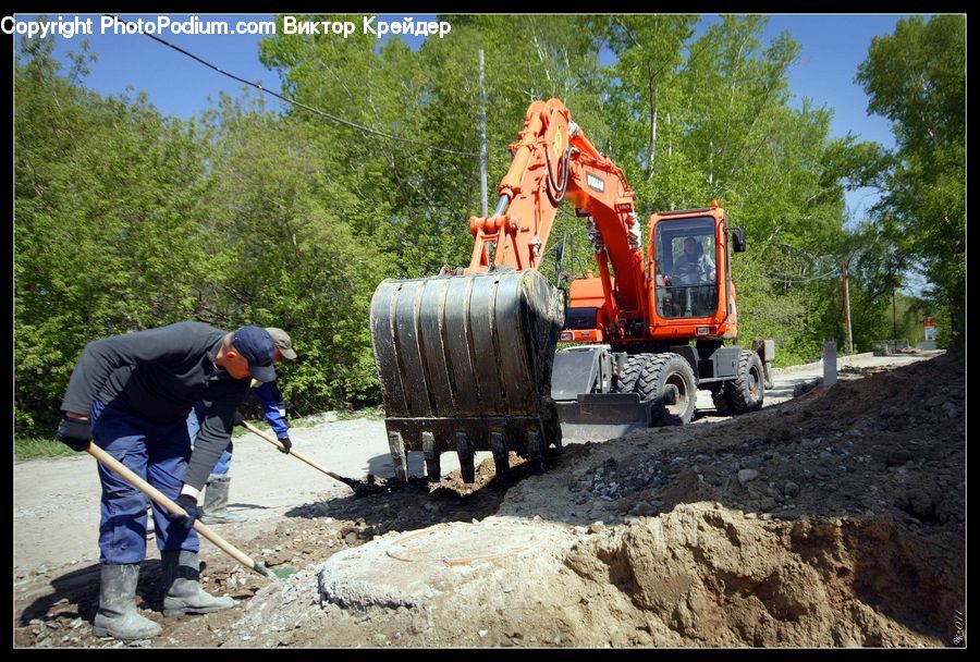 People, Person, Human, Tractor, Vehicle, Bulldozer, Truck
