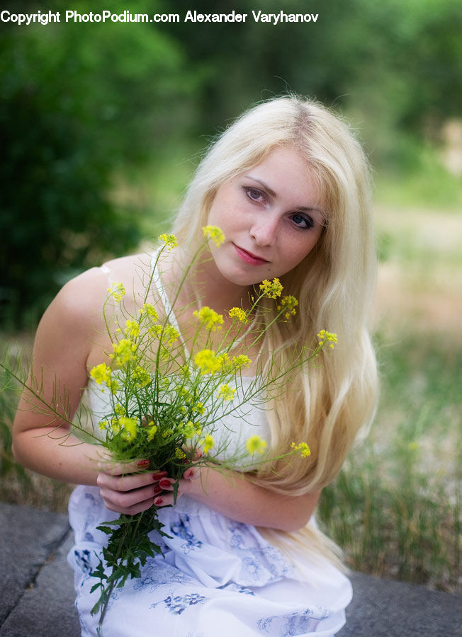 People, Person, Human, Plant, Potted Plant, Blonde, Female