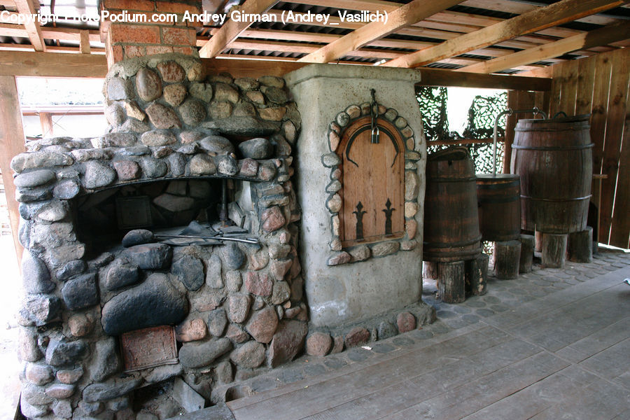 Fireplace, Hearth, Lumber, Arch, Architecture, Shrine, Temple