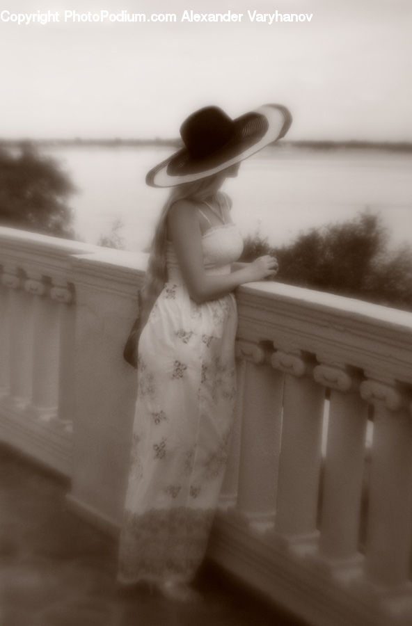 Bowl, Fence, Wall, Clothing, Dress, Cap, Hat