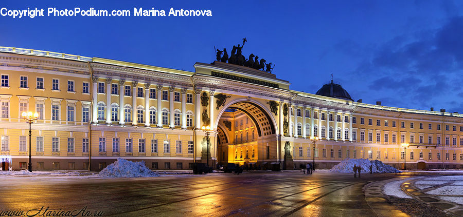 Architecture, Downtown, Plaza, Town Square, Building, Castle, Mansion