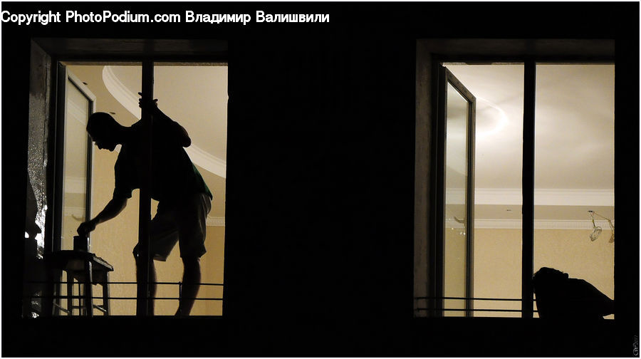 Silhouette, Door, Sliding Door, Art, Modern Art, Window, Leisure Activities