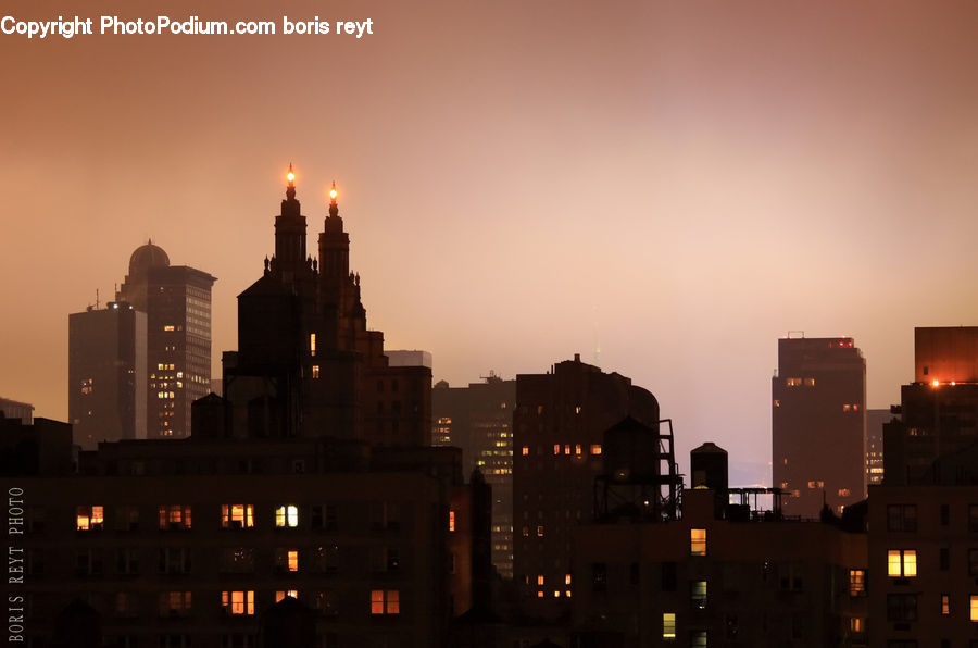 City, Downtown, Metropolis, Urban, Building, High Rise, Dawn