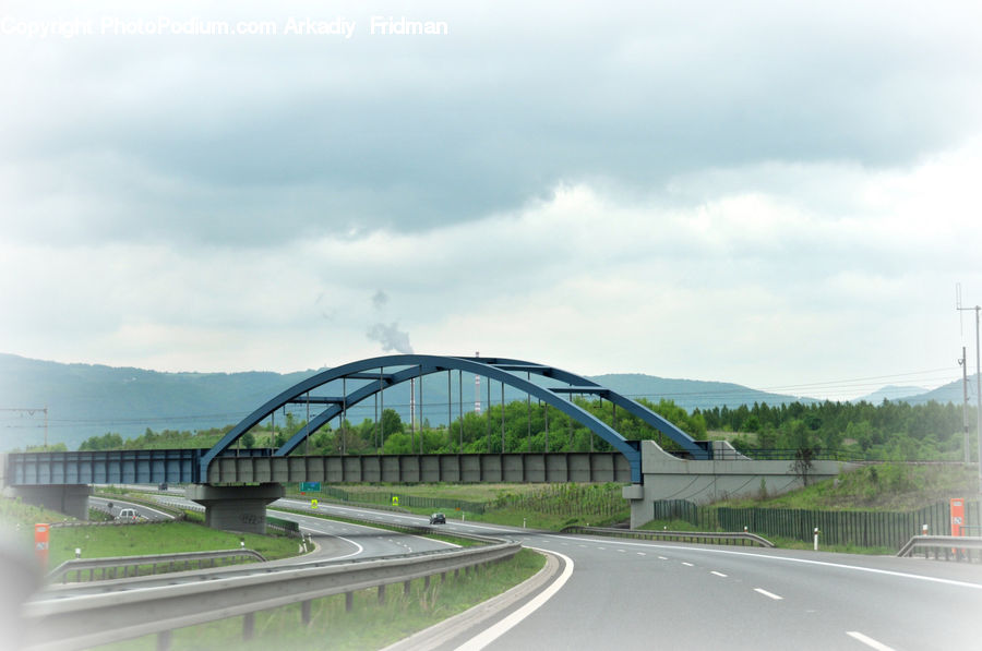 Freeway, Road, Arch, Arch Bridge, Bridge, Overpass, Highway