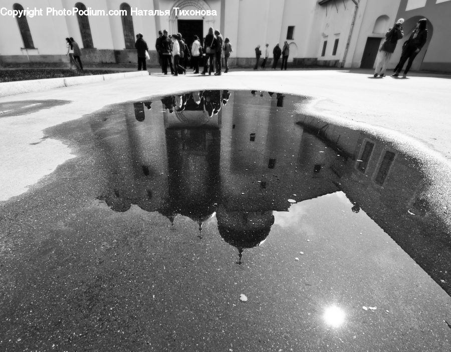 Puddle, Road, Street, Town, Alley, Alleyway, Building
