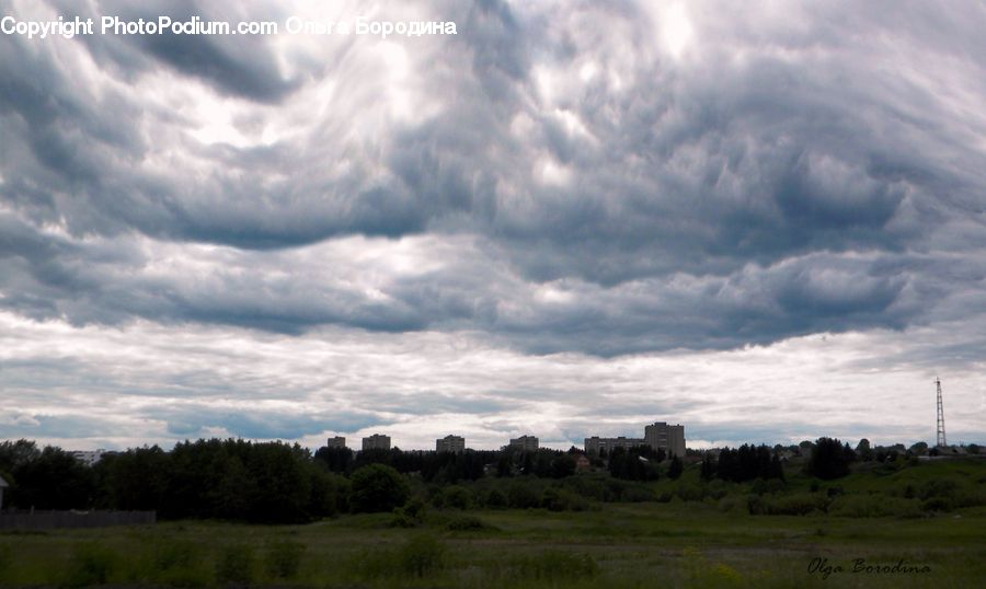 Cloud, Cumulus, Sky, Field, Grass, Grassland, Land