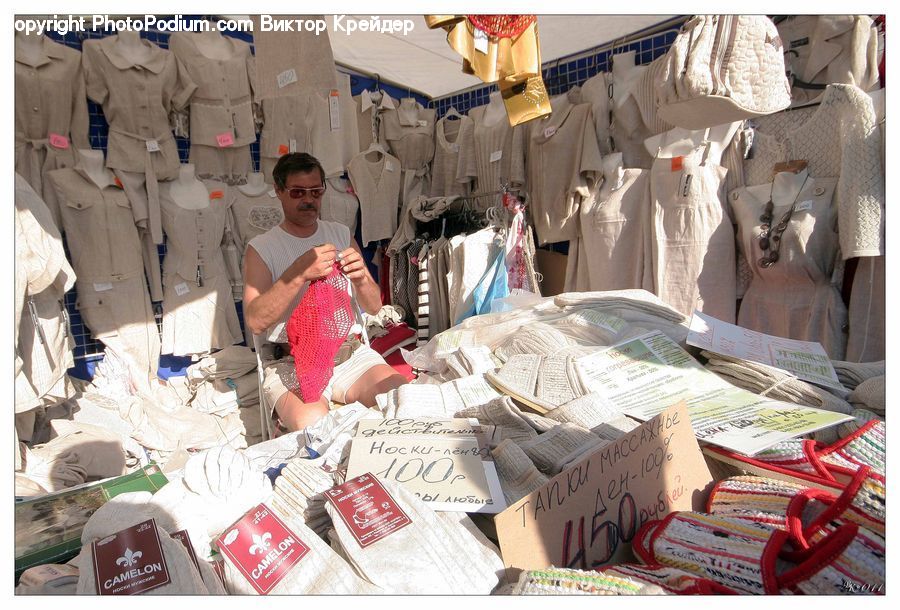 People, Person, Human, Bazaar, Market, Apparel, Clothing
