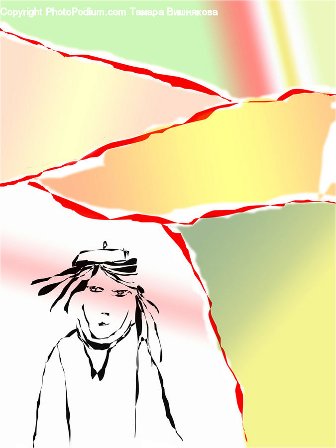 Art, Drawing, Paper, Doodle, Face, Blossom