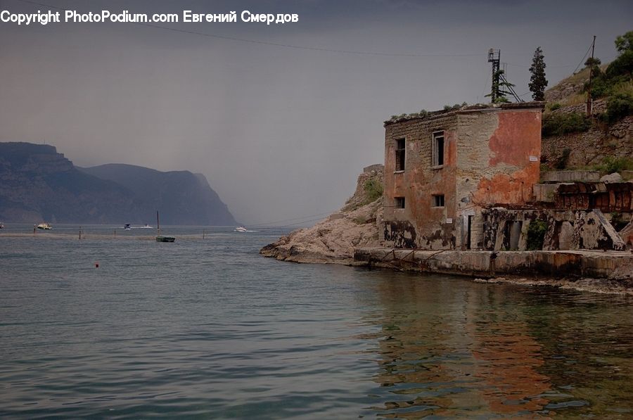 Castle, Fort, Ruins, Outdoors, Sea, Water, Architecture