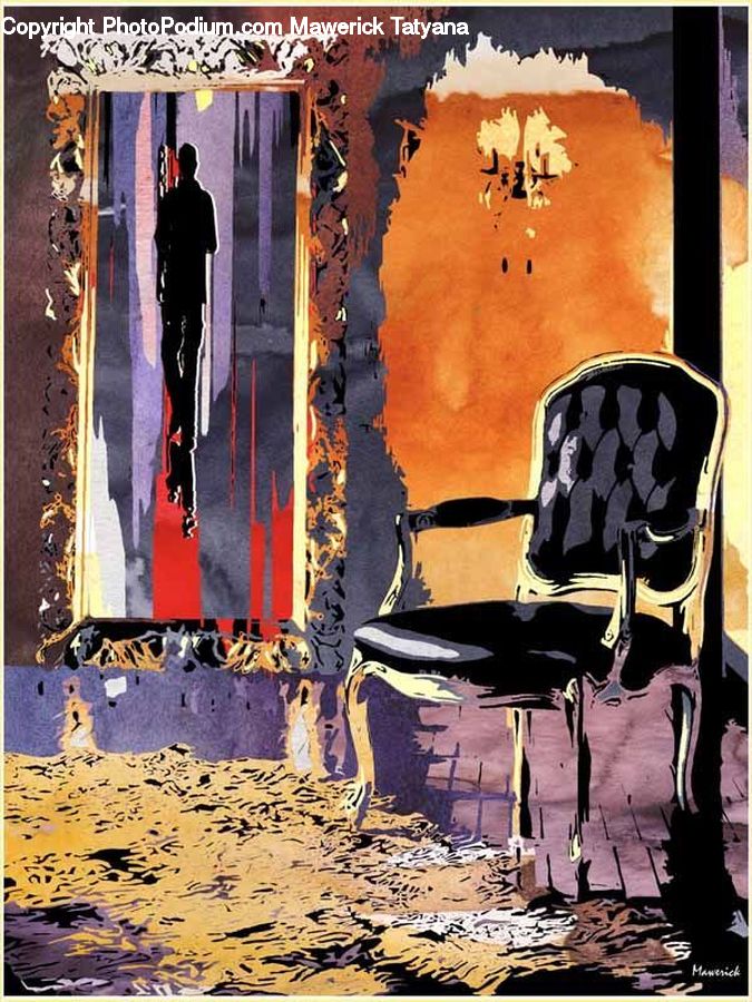 Chair, Furniture, Collage, Poster, Art, Calligraphy, Handwriting