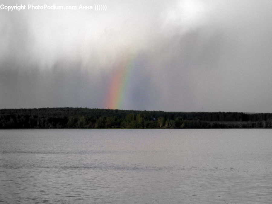 Outdoors, Rainbow, Sky, Coast, Sea, Water