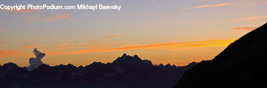 Dawn, Dusk, Red Sky, Sky, Sunrise, Sunset, Mountain