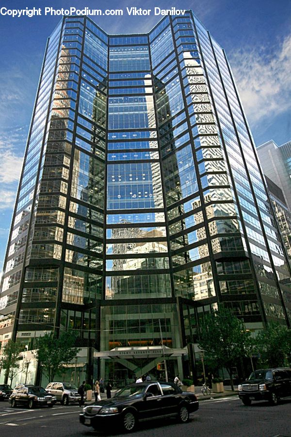 Building, Automobile, Car, Sedan, Vehicle, Office Building, Coupe