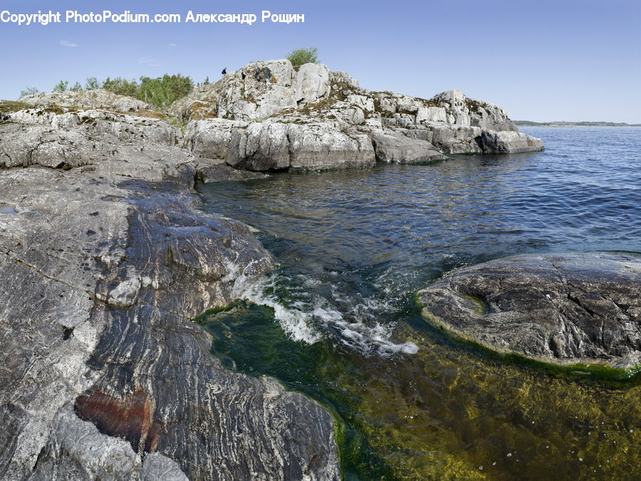 Promontory, Cliff, Outdoors, Rock, Sea, Sea Waves, Water