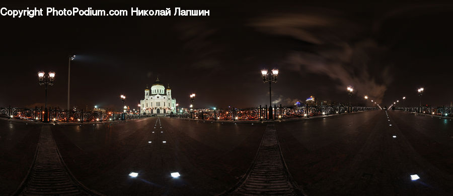 Road, City, Downtown, Metropolis, Urban, Night, Outdoors