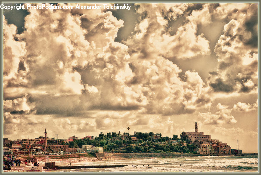 Cloud, Cumulus, Sky, Azure Sky, Outdoors, Fog, Building