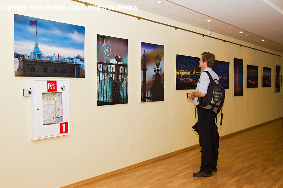 Human, People, Person, Art, Art Gallery, Backpack, Bag