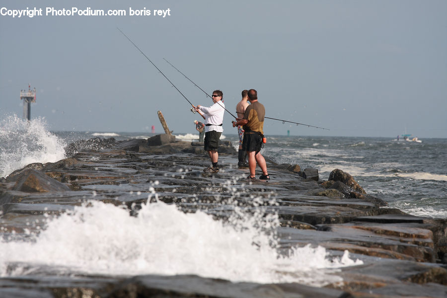 Coast, Outdoors, Sea, Water, Fishing, Sea Waves, Boat