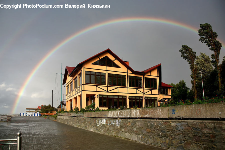 Outdoors, Rainbow, Sky, Plant, Potted Plant, Architecture, Convention Center
