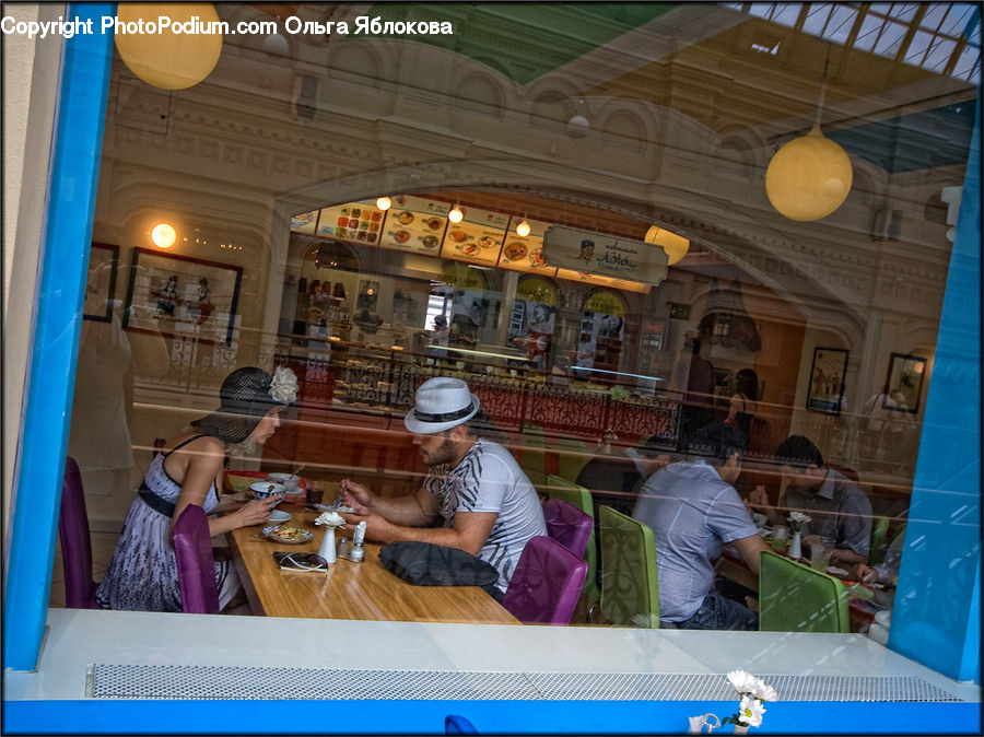 People, Person, Human, Cafe, Cafeteria, Food Court, Apparel