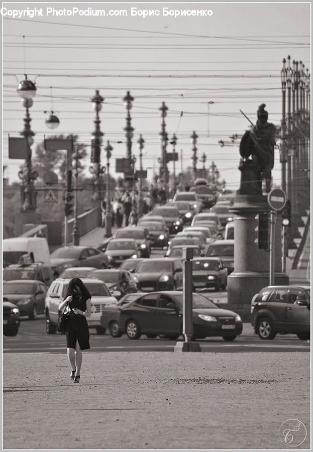 Automobile, Car, Vehicle, Parking, Parking Lot, Intersection, Road