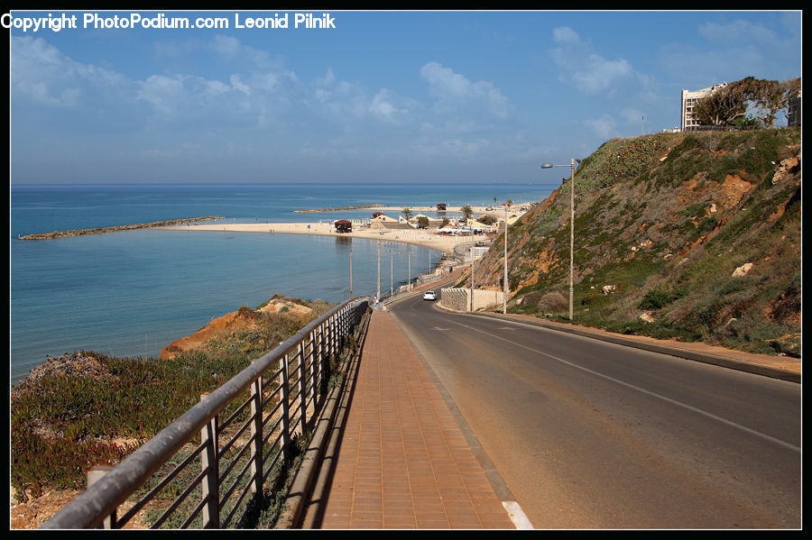 Coast, Outdoors, Sea, Water, Promontory, Road, Beach
