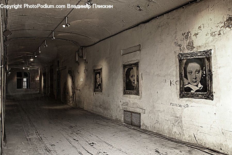 Corridor, Paper, Art, Drawing, Alley, Alleyway, Road