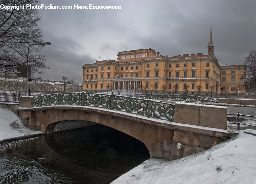 Bridge, Canal, Outdoors, River, Water, Apartment Building, Building