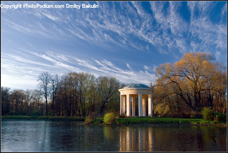 Gazebo, Lake, Outdoors, Water, Landscape, Nature, Scenery