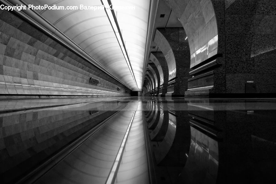 Tunnel, Subway, Train, Train Station, Vehicle, Asphalt, Tarmac
