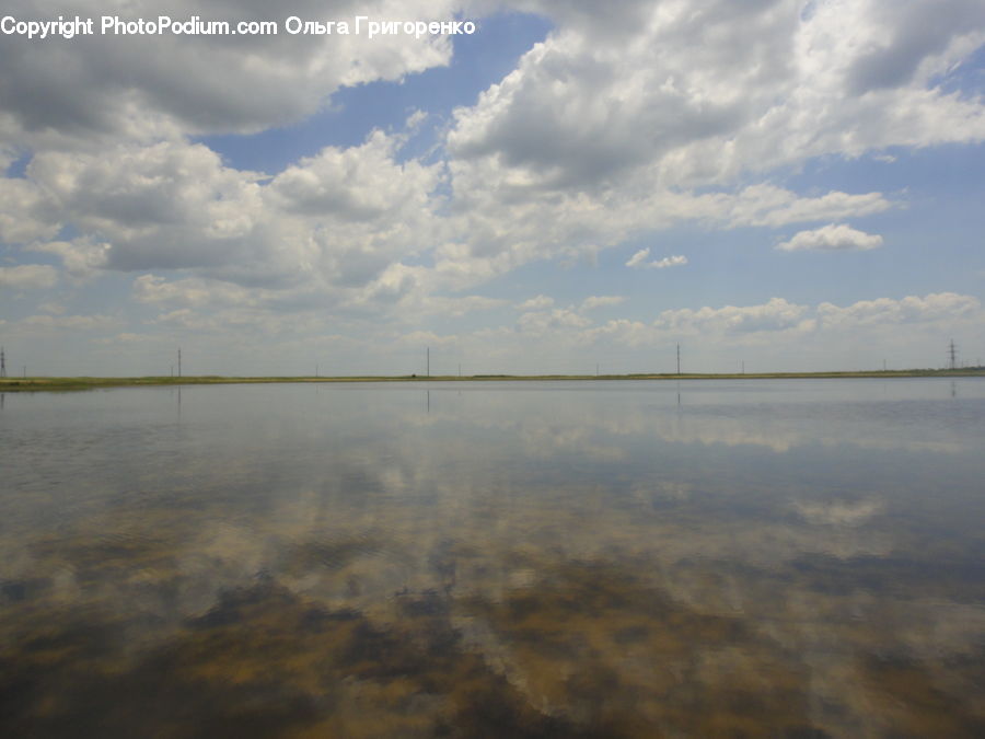 Cloud, Cumulus, Sky, Azure Sky, Outdoors, Horizon, Lake