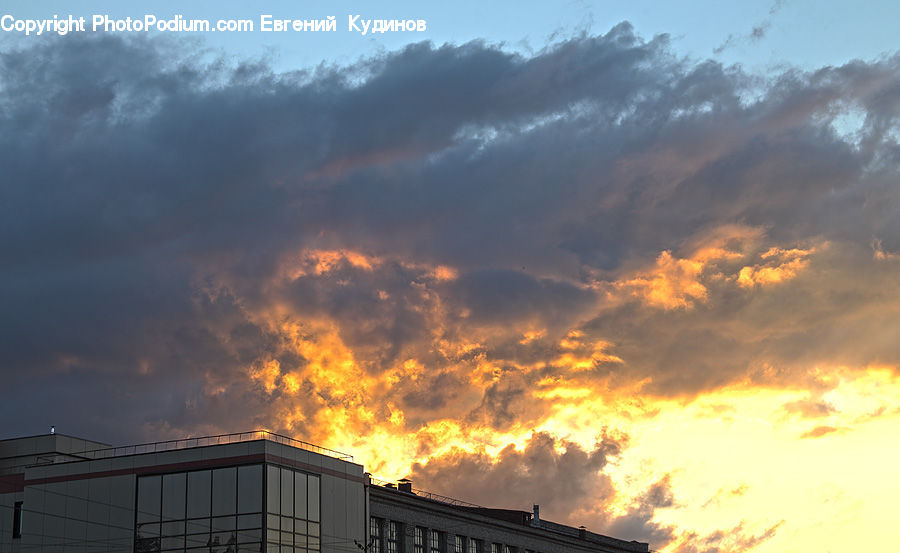 Azure Sky, Cloud, Outdoors, Sky, Building, Housing, Dawn
