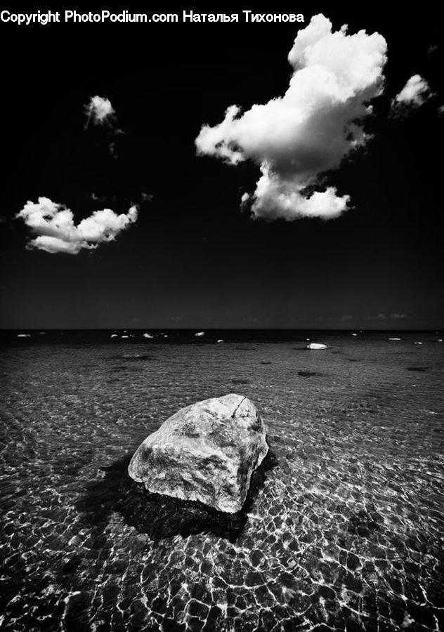 Cloud, Cumulus, Sky, Rock, Outdoors, Sea, Water