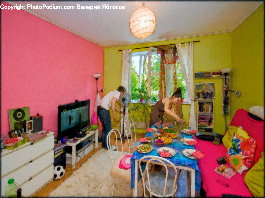 People, Person, Human, Plant, Potted Plant, Dining Room, Indoors