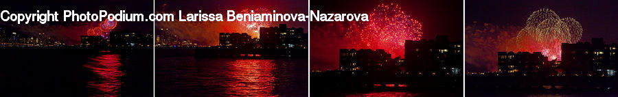 Fireworks, Night, Outdoors, City, Downtown, Dawn, Dusk