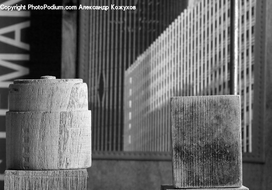 Chair, Furniture, Column, Pillar, Brick, City, Downtown