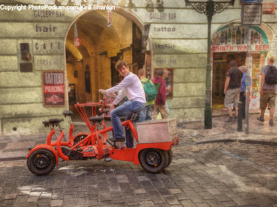 People, Person, Human, Bicycle, Bike, Vehicle, Tricycle