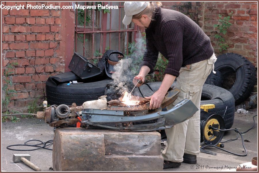 People, Person, Human, Tire, Bbq, Food, Forge