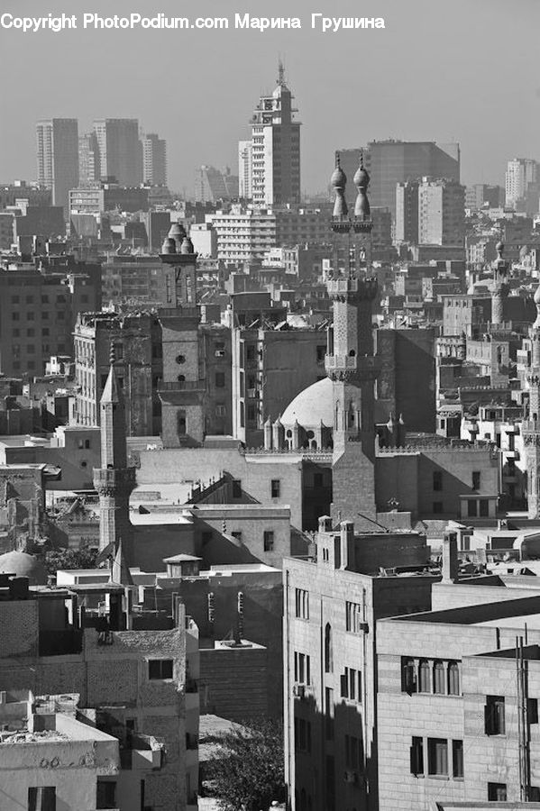 City, Downtown, Urban, Building, Aerial View, Architecture, Town