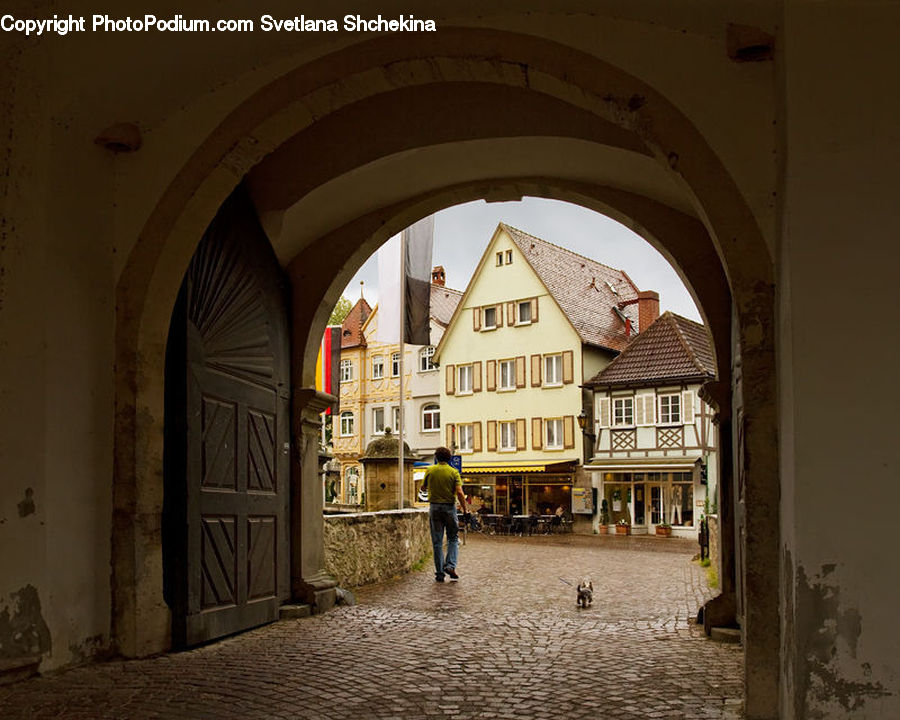Aisle, Corridor, Brick, Patio, Cobblestone, Pavement, Walkway