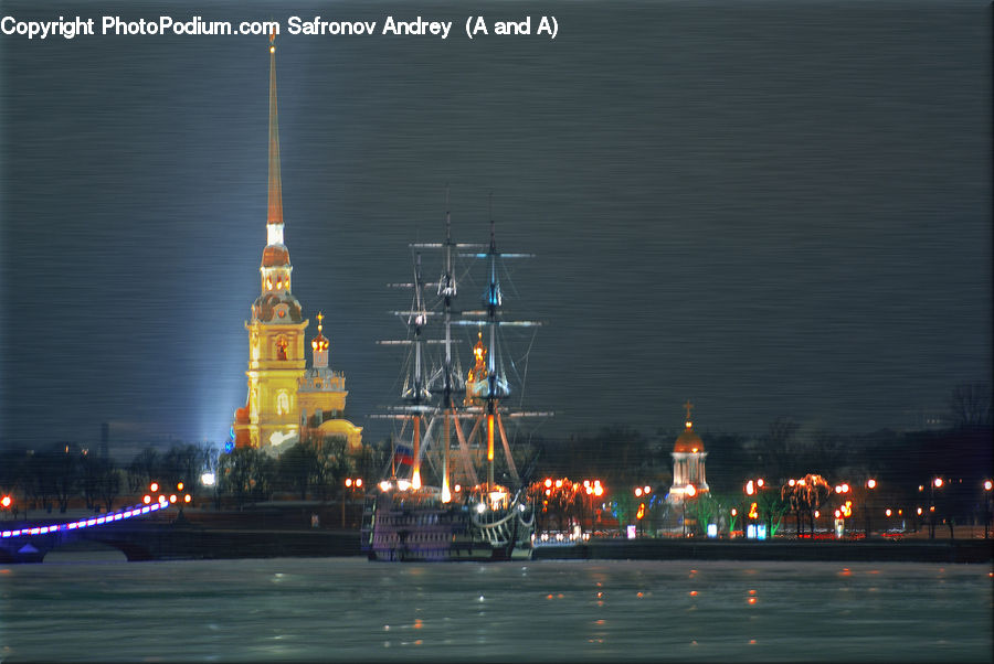 Boat, Watercraft, Architecture, Bell Tower, Clock Tower, Tower, City