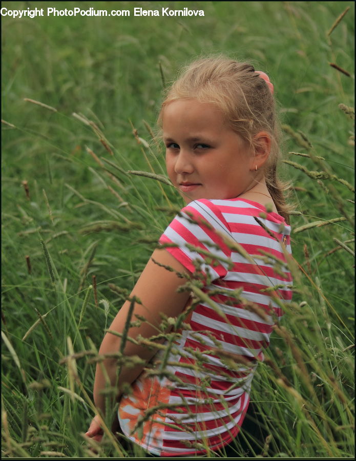Human, People, Person, Field, Grass, Grassland, Plant