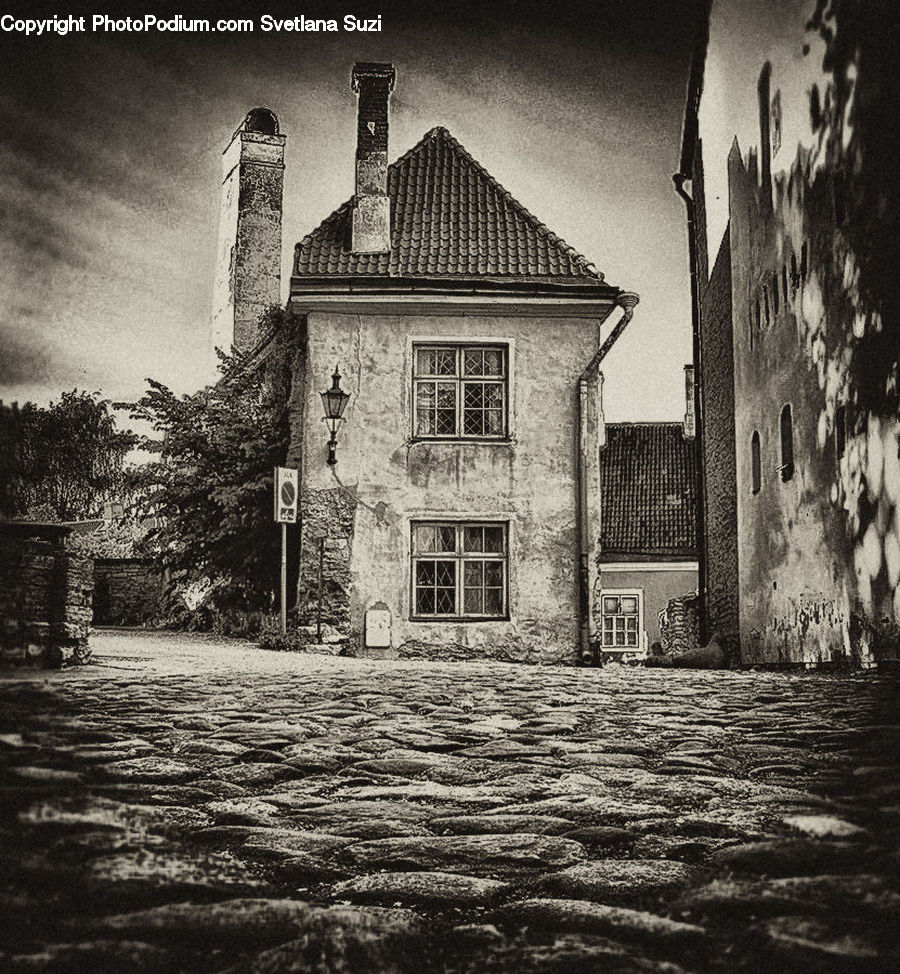 Building, Housing, Villa, Cottage, Alley, Alleyway, Road
