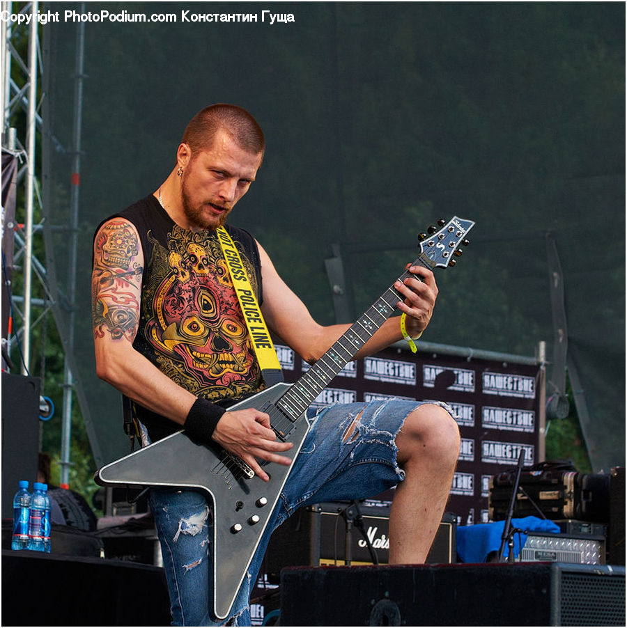 People, Person, Human, Electric Guitar, Guitar, Musical Instrument, Badge